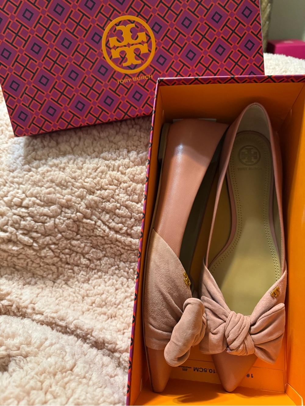 NEW Tory Burch Eleanor Bow leather flat shoes 9.5 - Picture 6 of 16